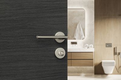 Rosaces de porte rondes à condamnation nickelé satiné diamètre 50 mm FROSIO