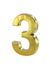 Chiffre 3 adhésif hauteur 50 mm ABS doré THIRARD