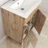 Meuble de salle de bains Timber 2 portes L60 x H83 x P46 cm MDF chêne naturel + vasque céramique blanche - AURLANE