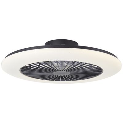 Ventilateur de plafond silencieux LED multicolore + télécommande Noir Ø58,5cm - Salerno XL BRILLIANT