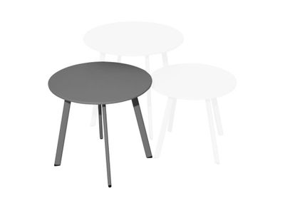 Table basse de jardin MASSAI acier graphite ø 40 cm - PROLOISIRS