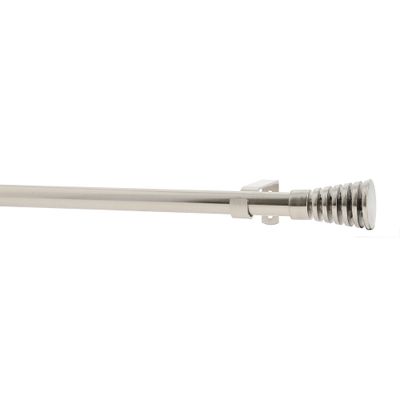 Kit tringle à rideaux extensible en métal de 1.20 à 2.10 m diam 16 à 19 mm Finition Nickel - MOBOIS