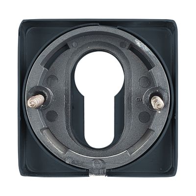 Rosaces de porte carrées à cylindre Mira noir mat 50 x 50 mm ALPERTEC