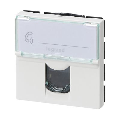 Prise RJ45 informatique-téléphone 2 modules finition blanche Mosaic LEGRAND