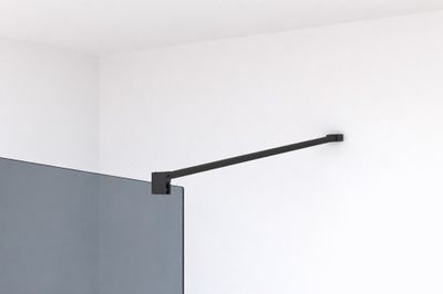 Barre de fixation murale 120 cm horizontale noire pour paroi de douche - OCEA