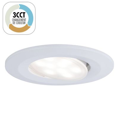 Spot LED encastrable salle de bain IP65 et BBC orientable whiteswitch Blanc - Calla PAULMANN