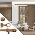 Kit de tringle à rideaux en bois 2 m diam 28 mm Finition Chêne - MOBOIS