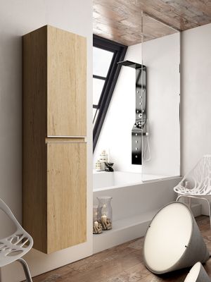 Colonne de salle de bains Inglet 150 x 35 x 30 bois mélaminé coloris bambou - EGORE