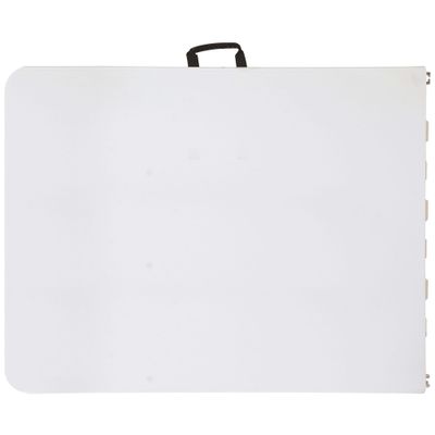 Table de jardin pliante blanc acier et matière recyclée 180 x 74 x 74 cm - RONDY