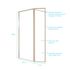 Paroi de douche à l'italienne avec déflecteur 90+40x200 cm profilé or verre transparent 5 mm Golden Edge - AURLANE