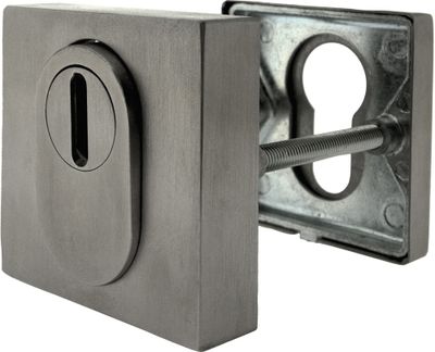 Rosaces carrées de sécurité à cylindre acier mat ALPERTEC