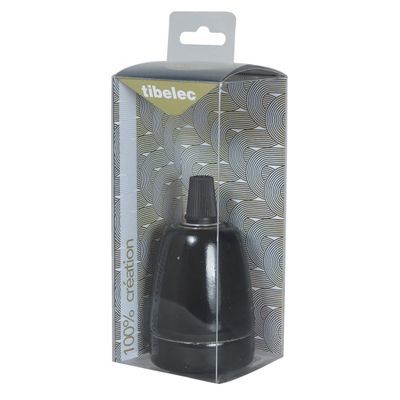 Douille électrique E27 céramique noir - TIBELEC