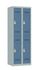 Vestiaire monobloc 2 colonnes 2 cases perle/bleu 180 x 60 x 50 - SNOR