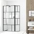 Paroi de douche à l'italienne 80+40x195 cm profilé noir verre transparent 5 mm Bricks - AURLANE