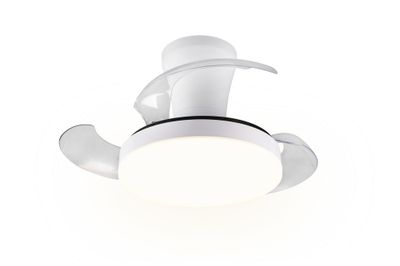 Ventilateur de plafond à pales rétractables LED + télécommande Blanc Ø71cm - Tampere REALITY