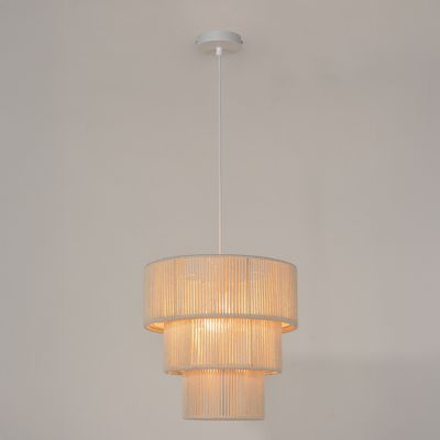 Suspension E27 40W Ø32 cm corde coton tressé Ivoire - Tomo COREP