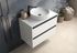 Caisson de salle de bains Thana 2 tiroirs L80 x H55 x P45 cm panneau de particules blanc
