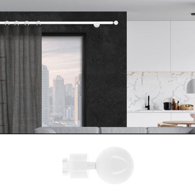 Embout déco boule en métal diam 28 mm Finition Blanc brillant par 2 - MOBOIS