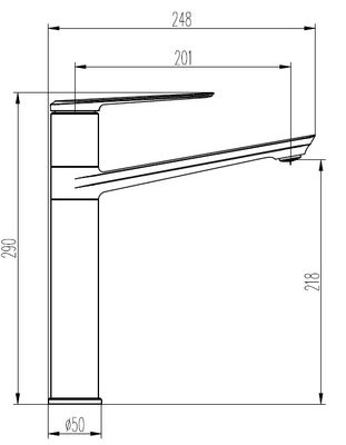 Mitigeur évier haut chromé Ticha EUROSANIT