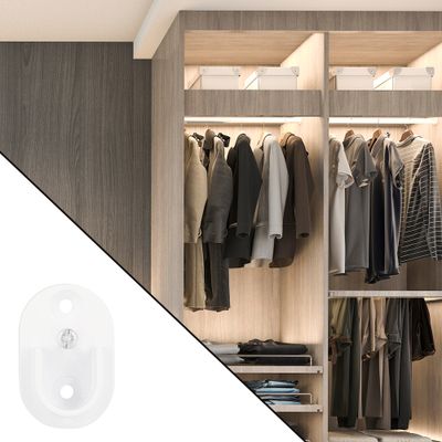 Support mural pour barre de penderie métal diam 16 mm blanc par 2 MOBOIS
