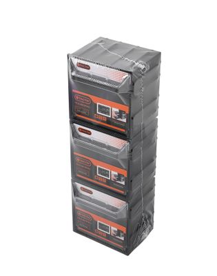 Bac de rangement plastique empilable par 3 - TACTIX
