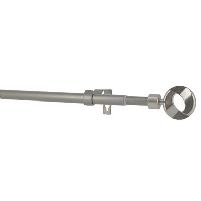 Kit tringle à rideaux extensible en métal de 1.20 à 2.10 m diam 13 à 16 mm Finition Nickel mat - MOBOIS