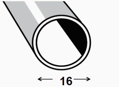 Tube rond acier PAF 16 x 1 mm 2 m CQFD