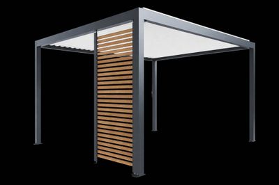 Parois ajourée pour pergola SOFIA aluminium gris imitation bois 0,96 m - ORIAL