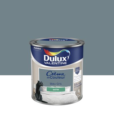 Peinture Crème de Couleur Bleu gris satin 0,5 L - DULUX VALENTINE