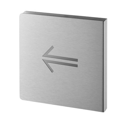 Plaque signalétique Fléche gauche 120 x 120 mm inox brossé THIRARD