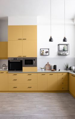 Peinture de rénovation pour cuisine jaune cuir finition satinée 75 mL - V33