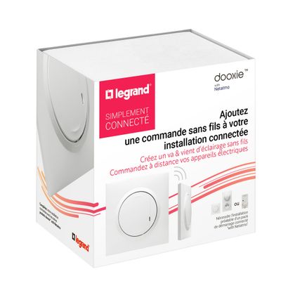Commande connectée sans fil + plaque Blanc - Dooxie with Netatmo LEGRAND