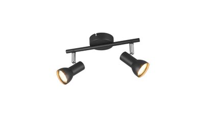 Réglette 2 spots GU10 Cantar noir 2x5W - REALITY