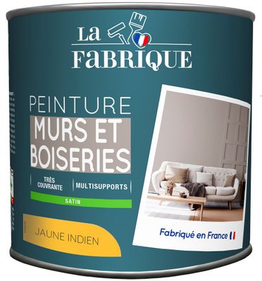 Peinture mur et boiserie Jaune Indien satin 0,5 L - LA FABRIQUE