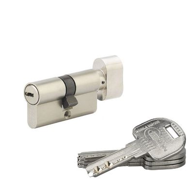Cylindre de serrure à bouton 30 x 30 mm Trafic 6 haute sécurité nickelé satiné 5 clés THIRARD