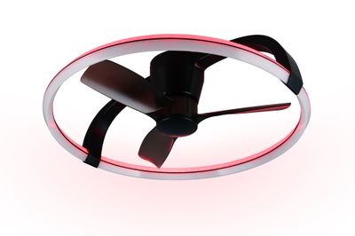 Ventilateur de plafond design avec lumière LED multicolore + télécommande Noir Ø90cm - Stockholm REALITY