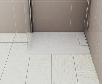 Receveur de douche 80x120 cm résine blanc mat Island - OCEA