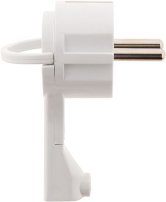 Fiche électrique mâle 2 pôles+terre 16 A extra plate blanche