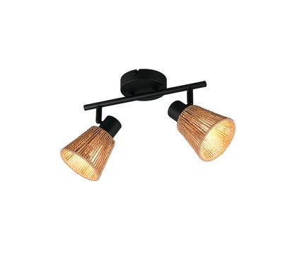 Réglette 2 spots E14 Natrel corde naturelle 2x10W - REALITY