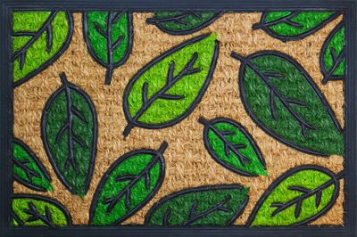 Paillasson cuba coco décor feuilles 40 x 60 cm ID HOME