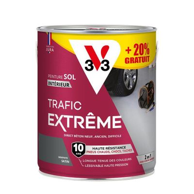 Peinture de sol trafic Extrême graphite satin 2,5L + 20 % gratuit V33