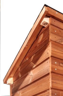Abri mural de rangement grand volume avec étagères bois traité très haute température, Livraison à domicile incluse - HABRITA