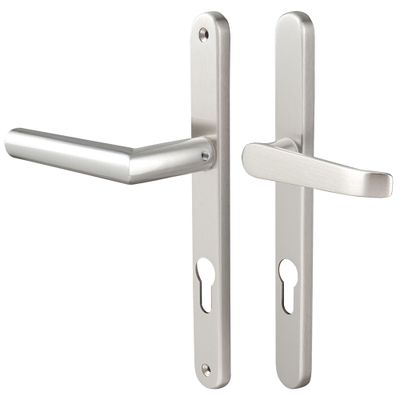 Poignées de porte col court Edison nickel mat à cylindre ALPERTEC