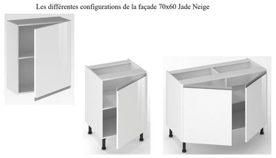 Porte pour meuble de cuisine Jade neige 70 x 60 cm OFITRES