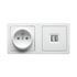 Prise 2 pôles + terre et double prise USB-A en saillie Blok blanc - DEBFLEX