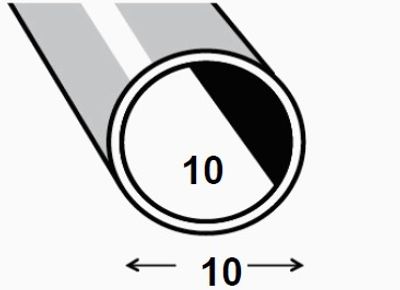 Tube rond acier profilé à froid verni 10 x 1 mm 1 m CQFD