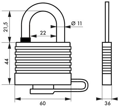 Cadenas à clé Bumper largeur 54 mm THIRARD