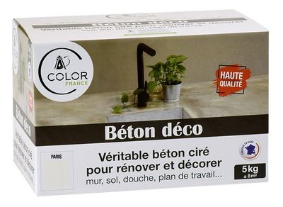 Pack beton cire Paris Blanc crème 5kg COLOR FRANCE