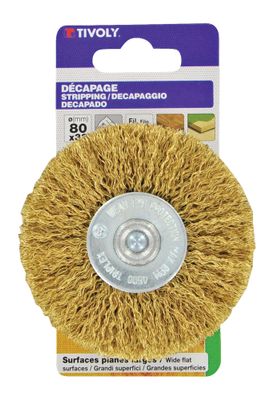 Brosse circulaire acier laitonné diamètre 80 mm TIVOLY