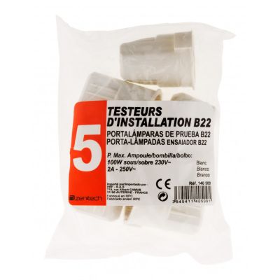 Douilles électriques de chantier B22 plastique blanc par 5 - ZENITECH